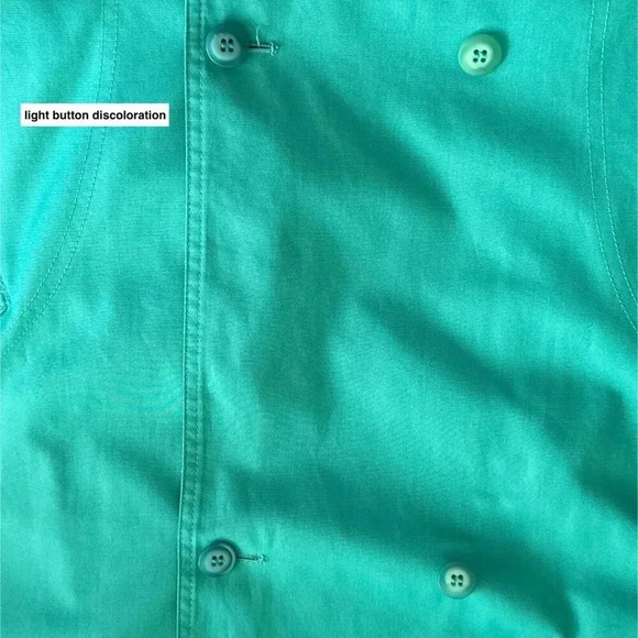 Vintage London Fog Trench Coat Womens L / 14 Teal Bold Double Breasted Jacket - Picture 14 of 16